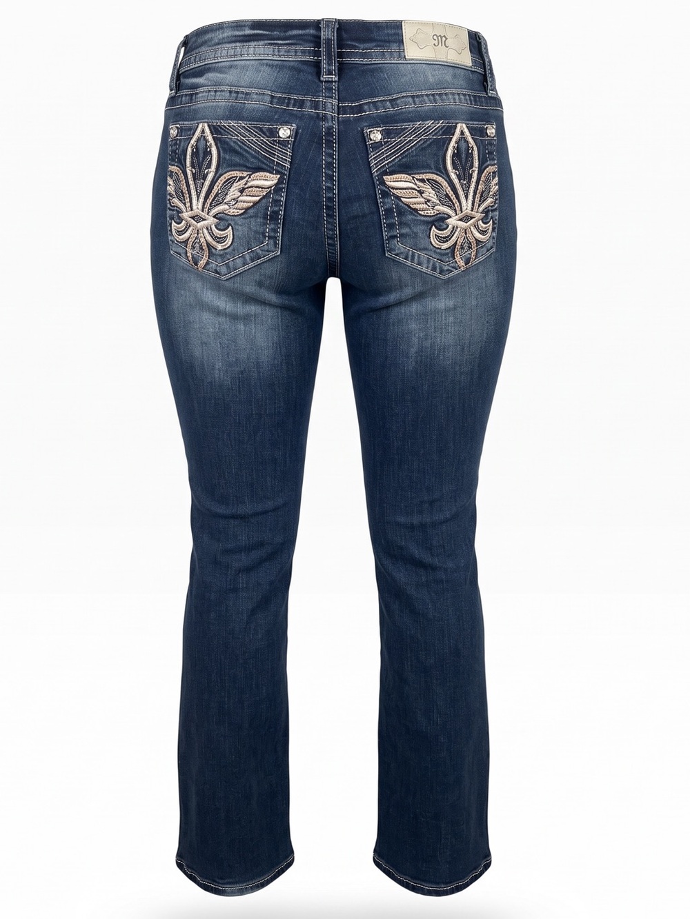 Miss Me Women's Dark Blue Bootcut Jeans with Contrast Stitching